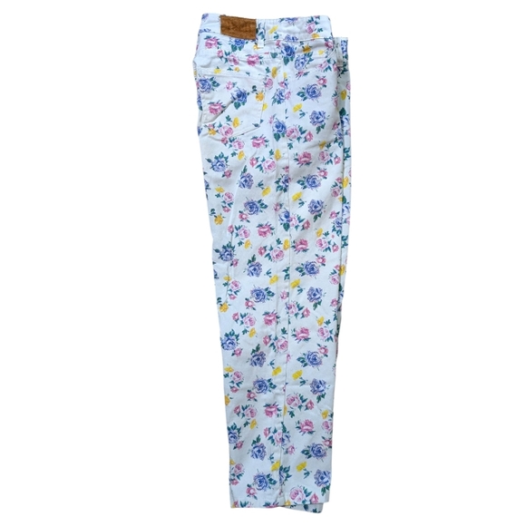Tach Clothing Kiki Floral Denim Pants Jeans Wide Leg Cropped White Size S - Picture 5 of 11